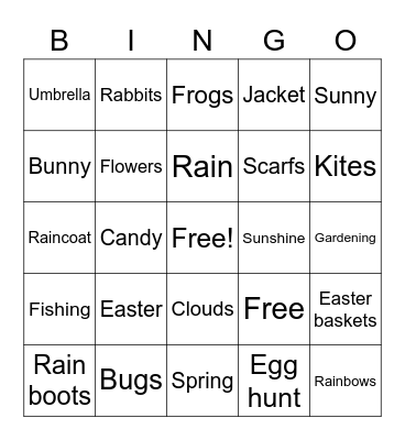 SPRING Bingo Card