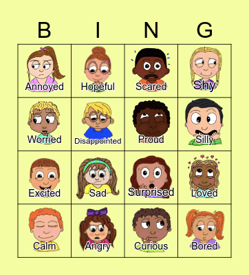 Finding Feelings Bingo Card