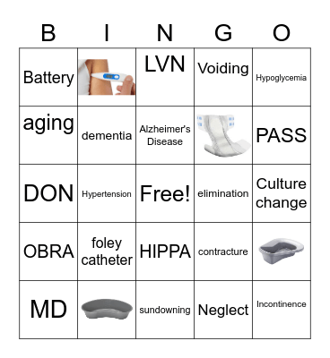 CNA Bingo Card