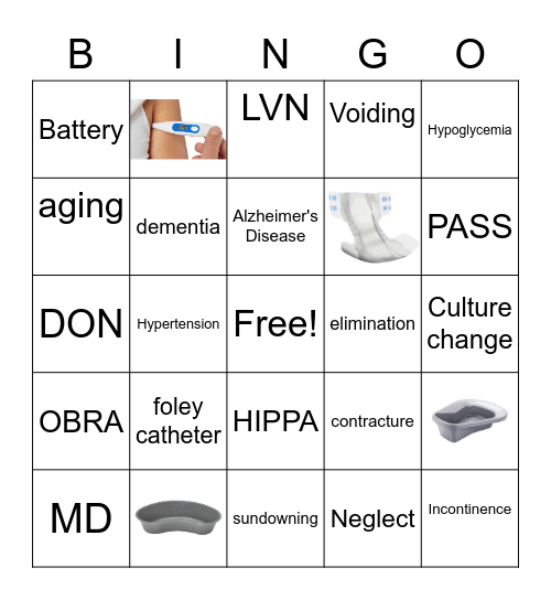 CNA Bingo Card