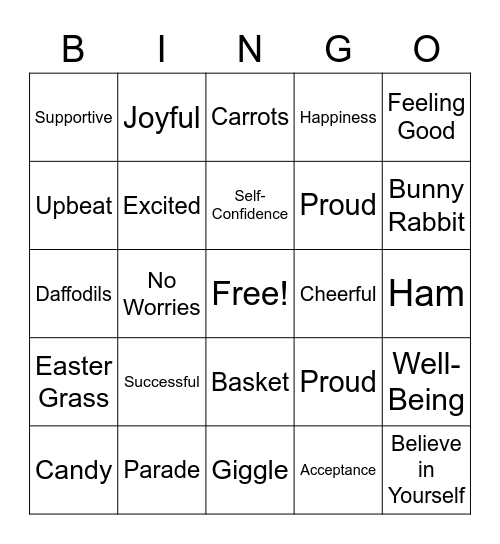 EASTER BINGO Card