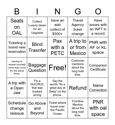 GTS BINGO Card