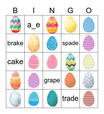 Easter Egg Scavenger Hunt Bingo Card