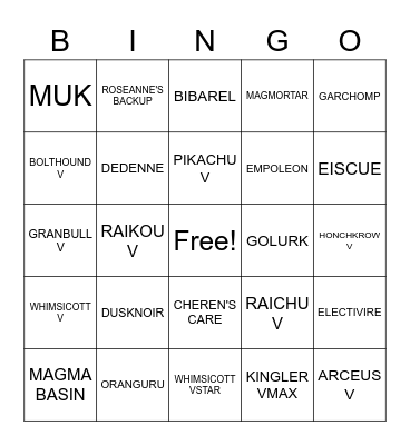 BRILLIANT STARS RARE BINGO Card
