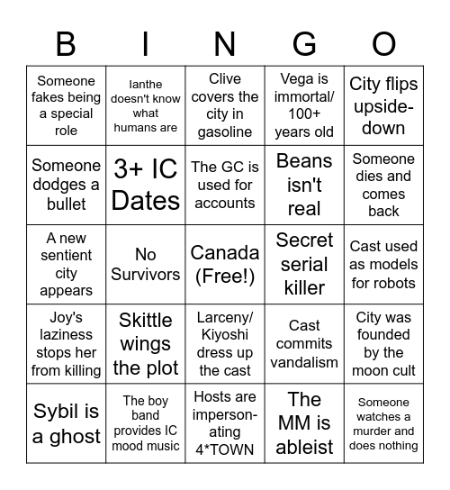 C-o-Vation BINGO Card