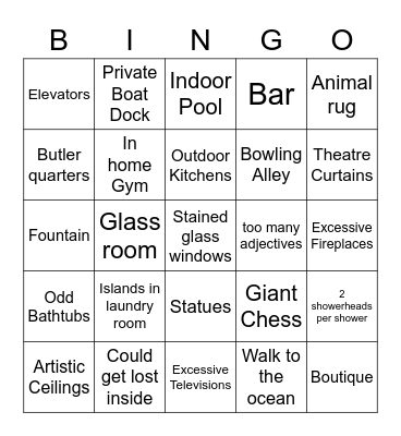 Rich house Bingo Card