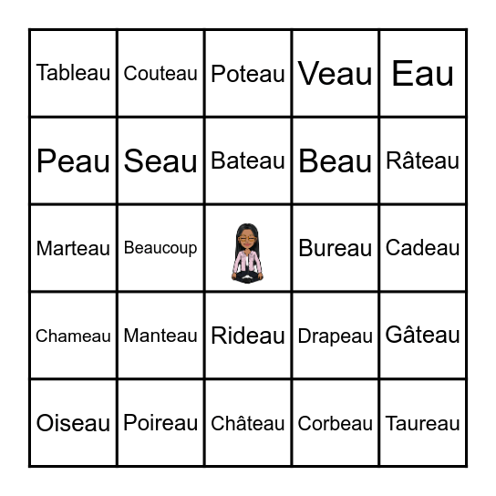 Tic tac toe avec le son EAU Bingo Card