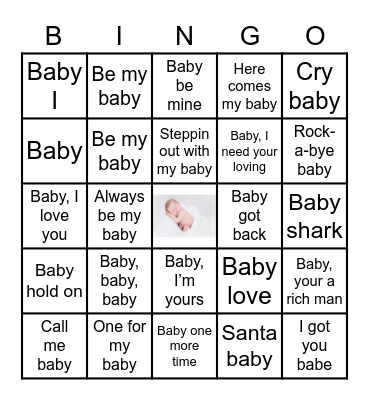 Baby Song BINGO Card