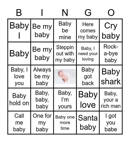Baby Song BINGO Card