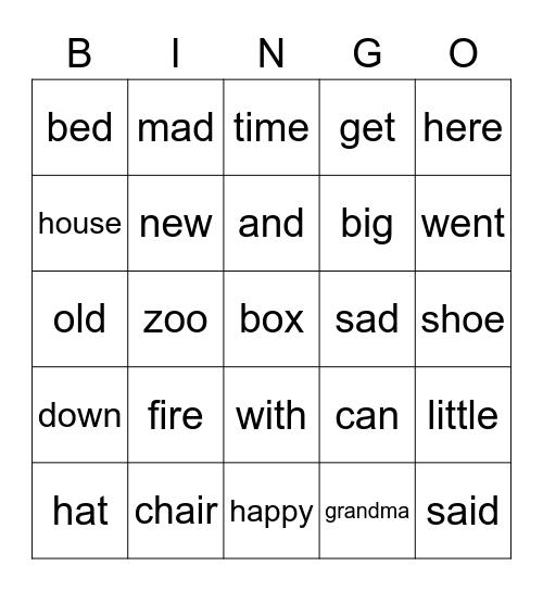 Bingo 5 Bingo Card