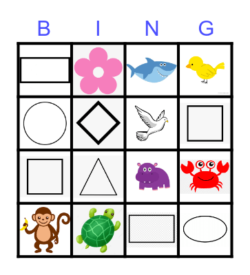 Colors and Shapes Review Bingo Card