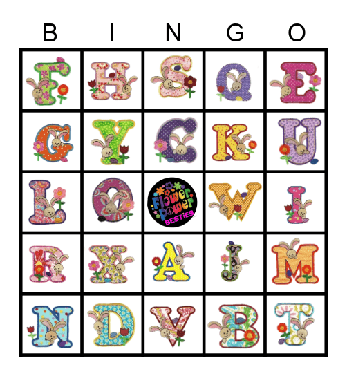 EASTER ALPHABET Bingo Card