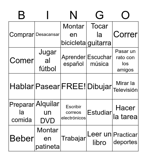 Avancemos chapter 1 Bingo Card