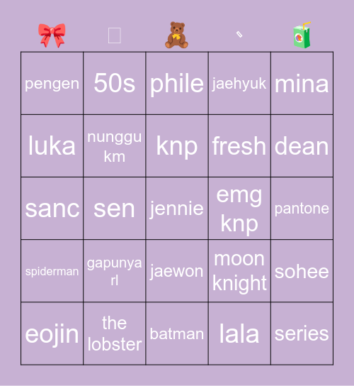 the Bingo Card