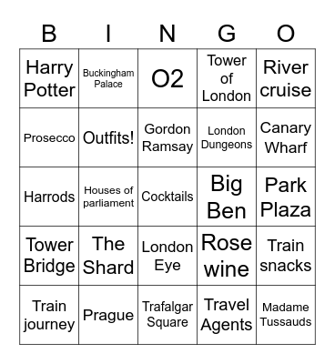 Prague/London 2022 Bingo Card