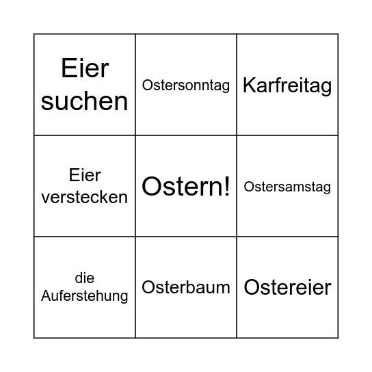 Ostern! Bingo Card