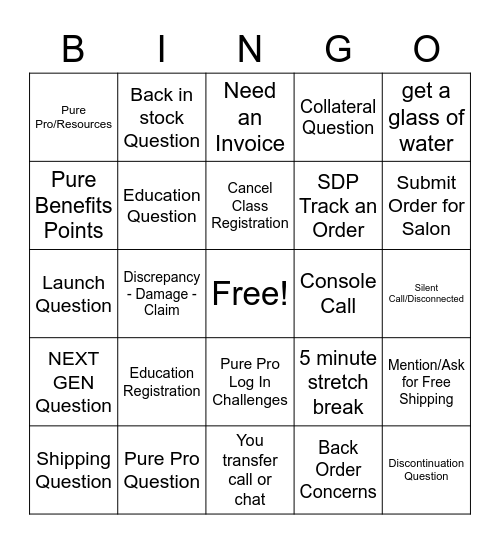 CR BINGO Card