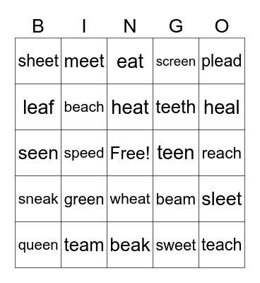 ee/ea Bingo Card