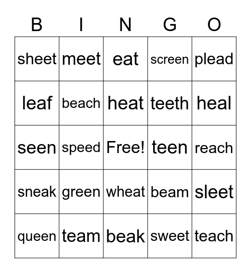 ee/ea Bingo Card