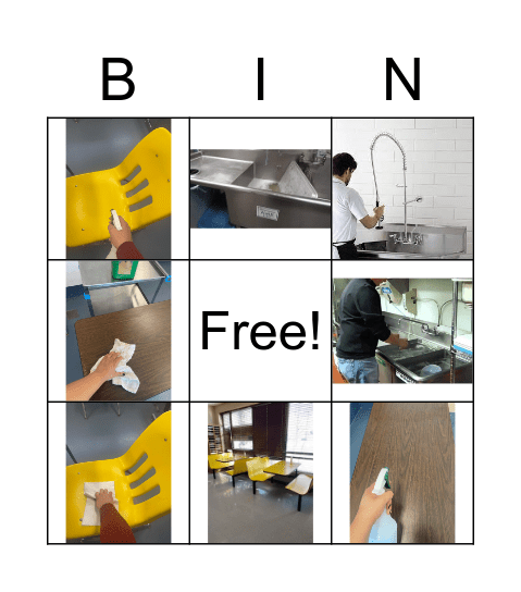 Dish Room Bingo Card