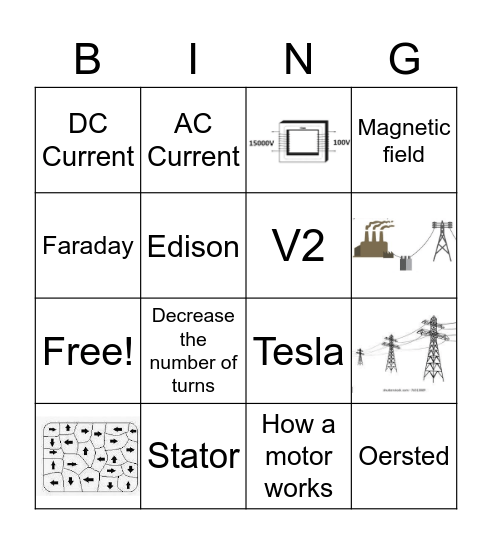 Electromagnetism Bingo Card