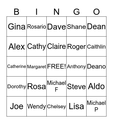FAMILY BINGO Card