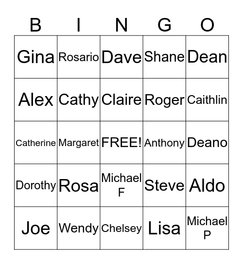 FAMILY BINGO Card