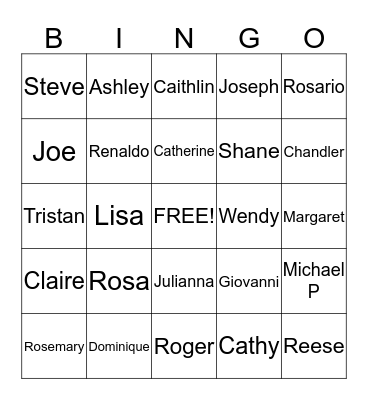 FAMILY BINGO Card