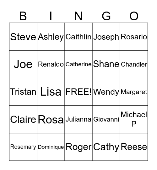 FAMILY BINGO Card