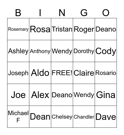 FAMILY BINGO Card