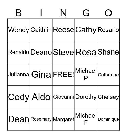 FAMILY BINGO Card