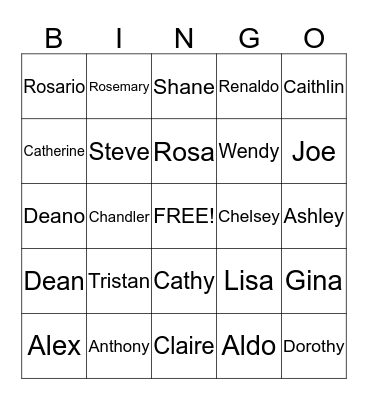 FAMILY BINGO Card