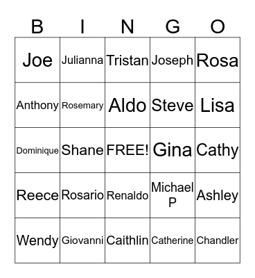 FAMILY BINGO Card