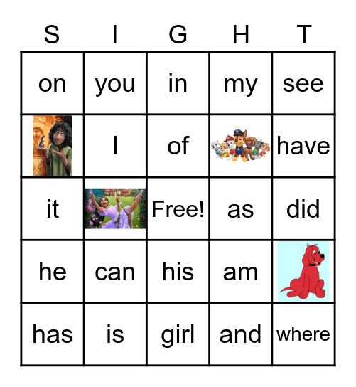 Spring Sight Word Bingo! Bingo Card