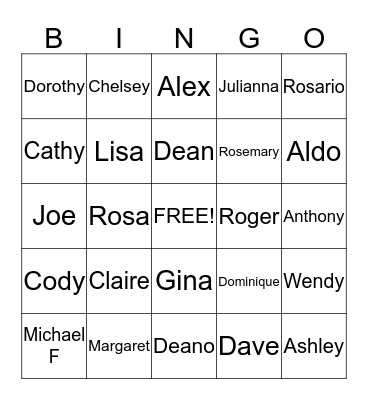 FAMILY BINGO Card