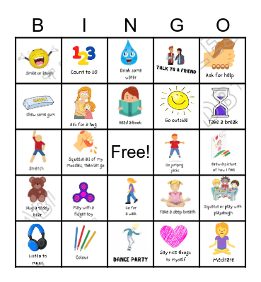 Coping Skills Bingo Card