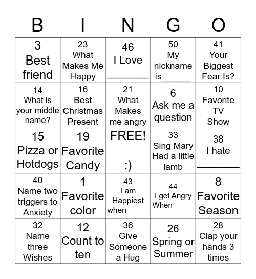 SOCIAL BINGO Card