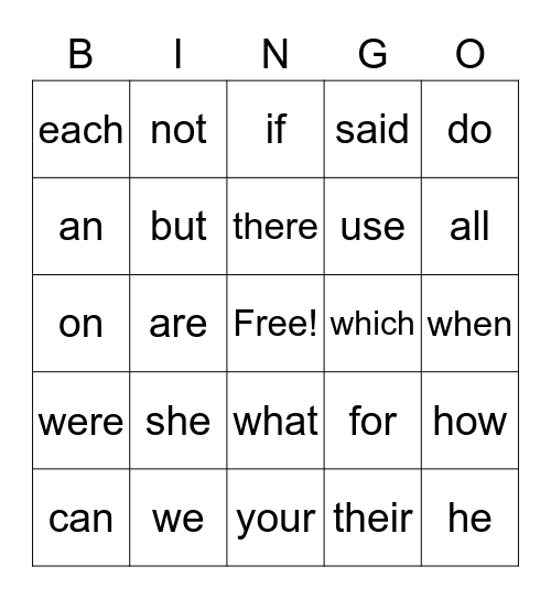 most-common-words-list-4-and-5-bingo-card