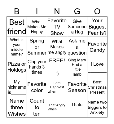 SOCIAL BINGO Card