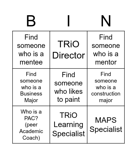 Get To Know Your Neighbor Bingo Card