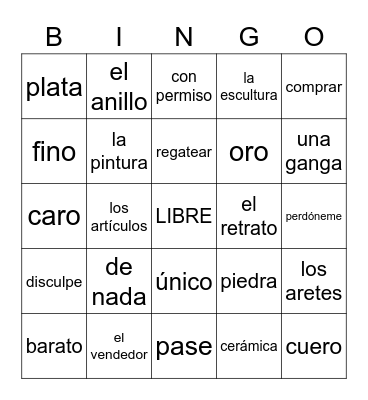 L2 3.2 Vocabulary Bingo Card