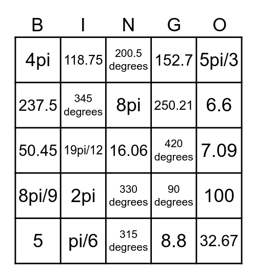 5.1-5.3 Review Bingo Card