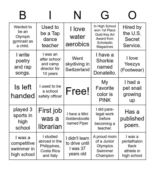 Leadership's Women's History Bingo Card