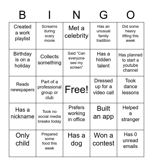 ADC FUN TIME BINGO Card