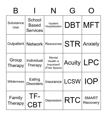 Beyond the Jargon Training Bingo Card