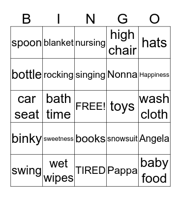 BABY WYREMBELSKI Bingo Card