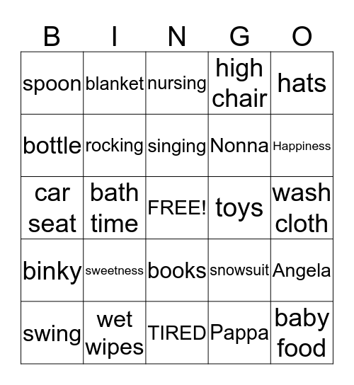 BABY WYREMBELSKI Bingo Card