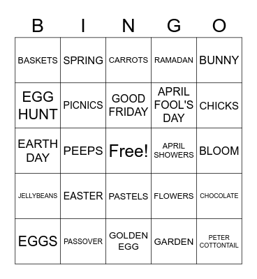 APRIL BINGO Card