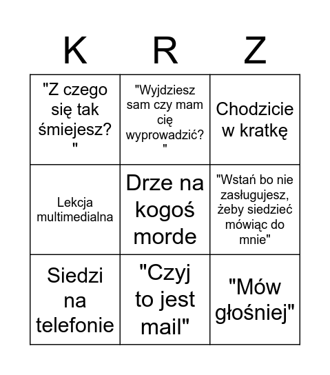 Lekcja z Halkiem Bingo Card