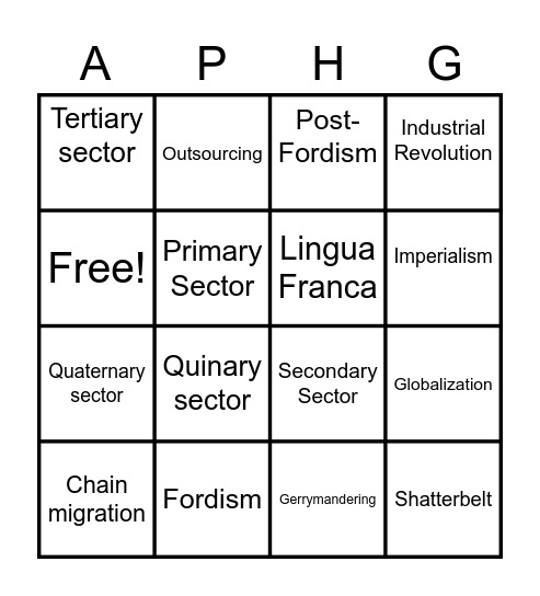 BINGO VOCAB REVIEW Bingo Card